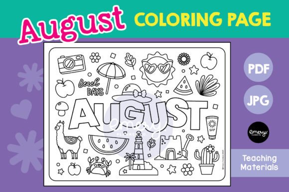 August Coloring Page: A Creative Design Asset