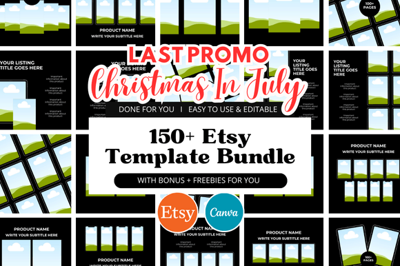 Black Friday Etsy Template Bundles: Special Christmas in July Promo