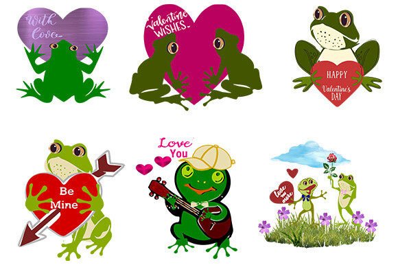 Charming Valentine Frog Clipart for Creative Projects