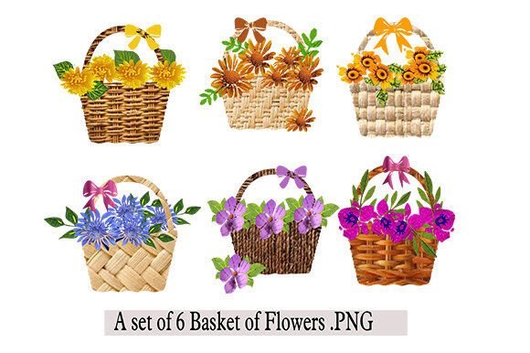 Elevate Designs with Floral Basket Clipart