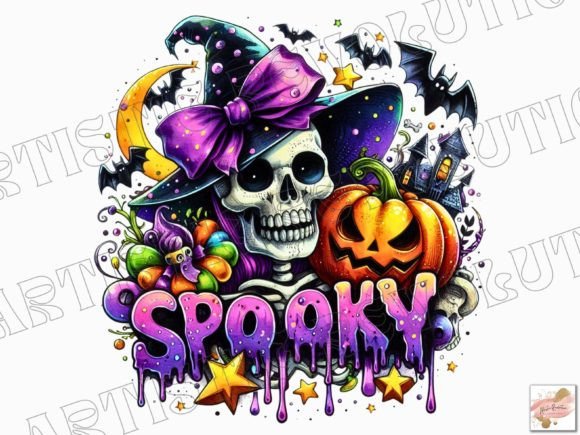 Elevate Your Halloween Designs with a Spooky Witch Skeleton