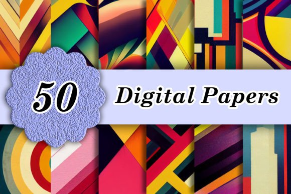 Elevate Your Visuals with Abstract Retro Vintage Digital Papers
