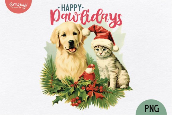 Enchanting Holiday Designs with Vintage Christmas Pet PNGs