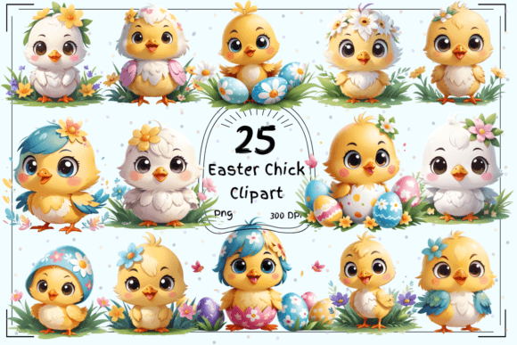 Floral Easter Chicks: Design Assets for Spring