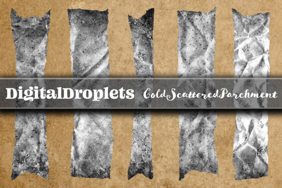 Gold Scattered 3: 20 Free Washi Tapes for Digital Design
