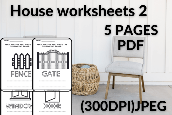 House Worksheets 2, Coloring Worksheets: Creative Educational Assets