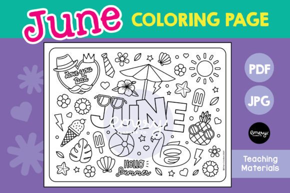 June Coloring Page: A Creative Design Asset for Modern Projects