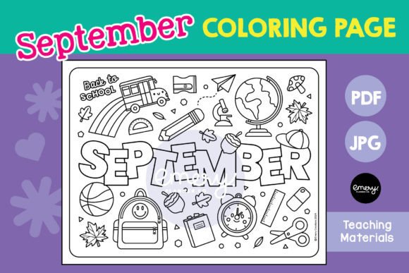September Coloring Page: A Creative Design Asset