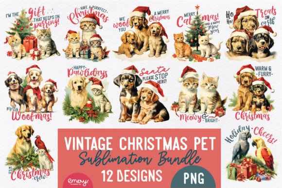 Vintage Christmas Pet Sublimation Bundle: Design Magic