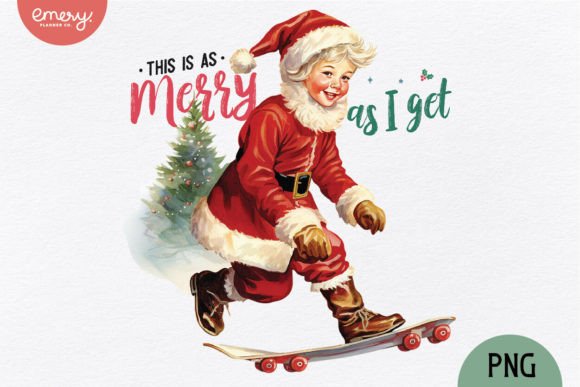 Vintage Christmas Santa Boy PNG: A Designer's Festive Asset