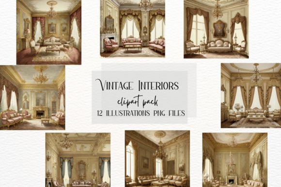 Watercolor Palace Interiors: A Design Asset Guide